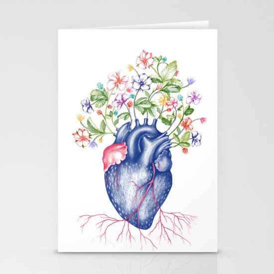 Strawberry Heart Stationery Cards