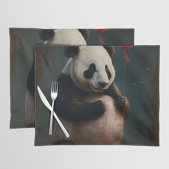 Panda - Be My Valentine - Animals In Love Artwork Placemat