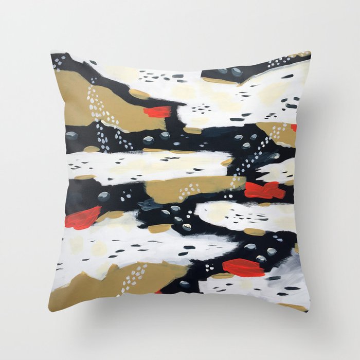 Spotted Abstract in Neutral Throw Pillow