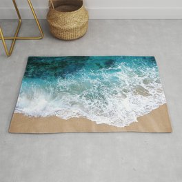 Ocean Waves I Rug | Waves, Ocean, Summer, Swimming, Holiday, Peaceful, Photo, Calm, Turquoise, Emerald 