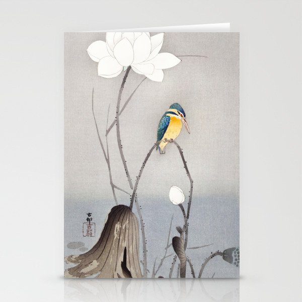 Ohara Koson - Kingfisher with Lotus Flower Stationery Cards