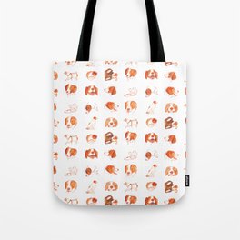 Faces and Poses of a Brittany Spaniel Tote Bag