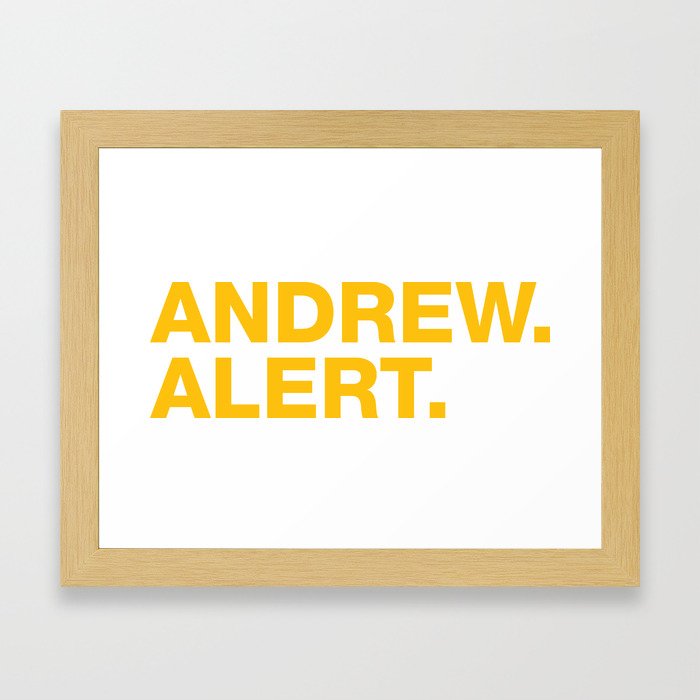 Andrew. Alert. Framed Art Print