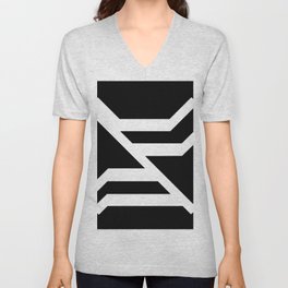 black and white minimal art  V Neck T Shirt