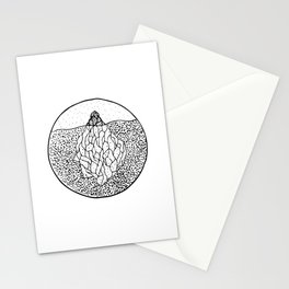 Black and white iceberg abstract sketch Stationery Card