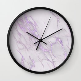Marble Love Purple Metallic Wall Clock