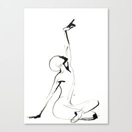 India Ink Dance Drawing Canvas Print