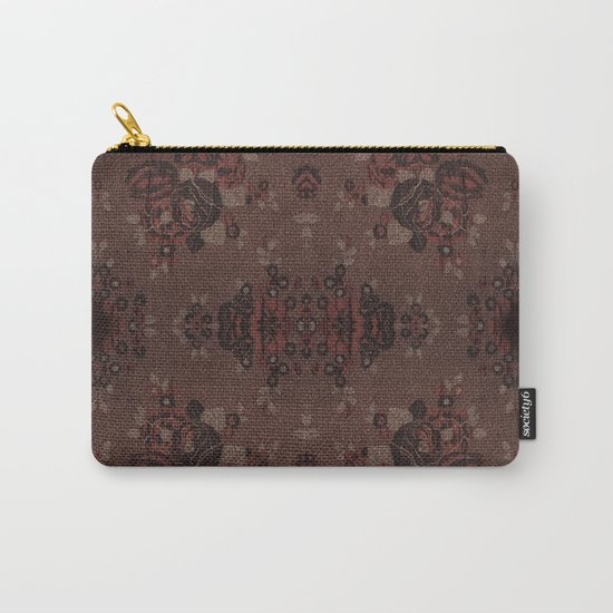 Abstract brown flowers with gold Carry-All Pouch