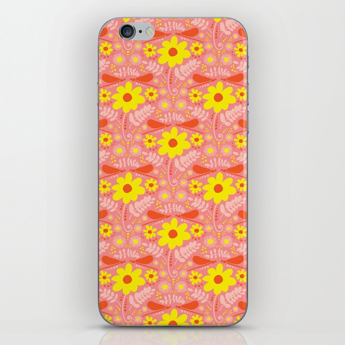 Spring Daisies 002 on Pink iPhone Skin