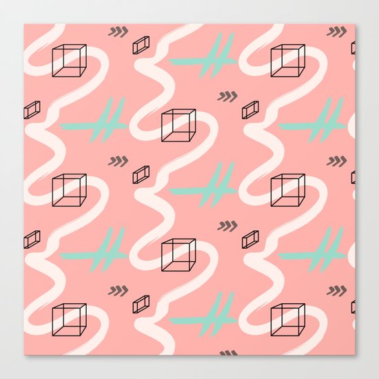 rectangles vs coral lines Canvas Print