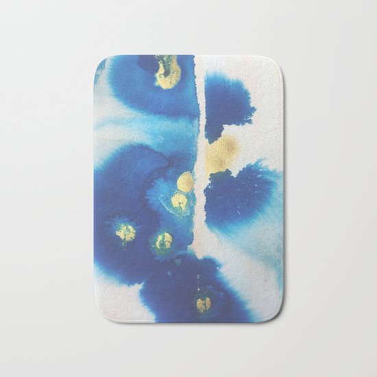 Cool Blues N Gold Bath Mat