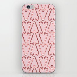Candy Cane Hearts on bubblegum pink iPhone Skin