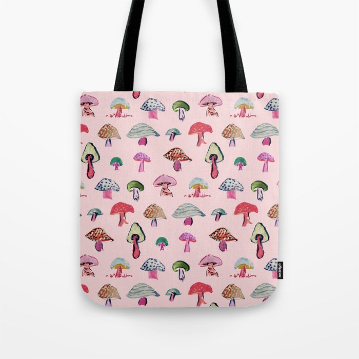 Pink Mushrooms Tote Bag