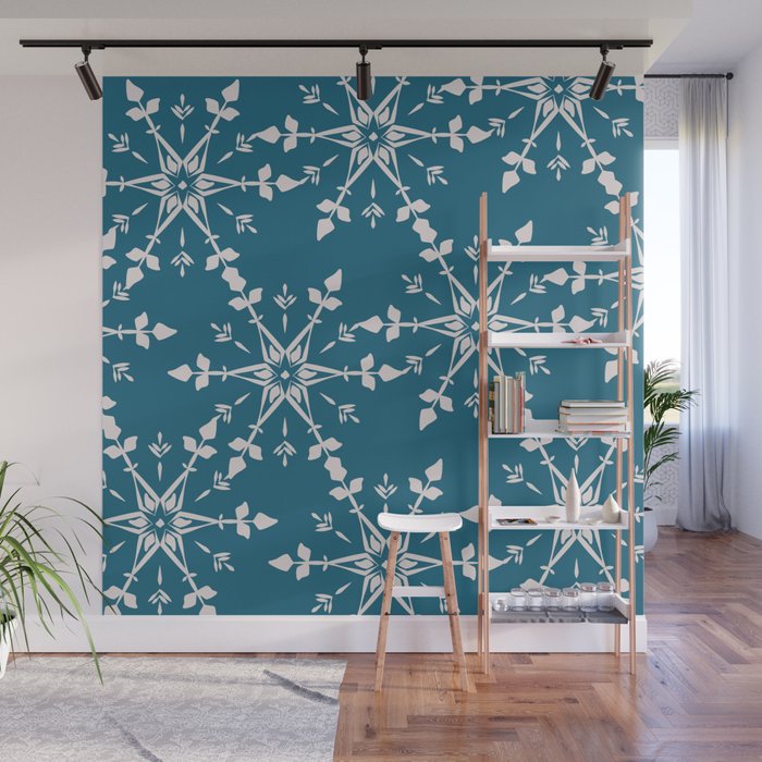 Winter Snowflake Pattern Wall Mural