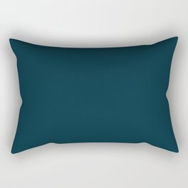 Minimal, Solid Color, Dark Teal Rectangular Pillow
