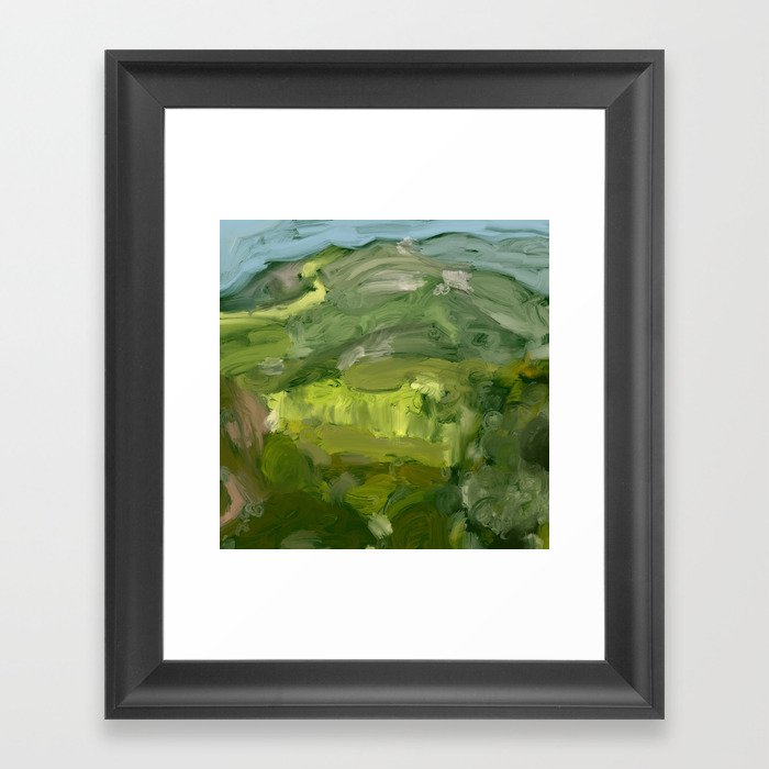 Landscape 1 Mountains Farm Framed Art Print
