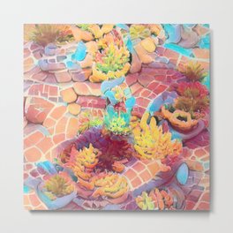  Succulent Garden Metal Print | Southwestcolors, Rust, Succulentgarden, Succulents, Garden, Desertcolors, Terra Cotta, Red, Digitalcreation, Colorful 