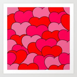 True Love - Bright Doodle Hearts  Art Print
