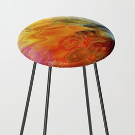 Abstract Watercolor Counter Stool