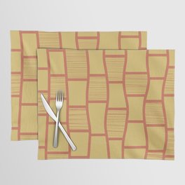 Orange and Yellow Abstract Funky Squares Pattern Placemat