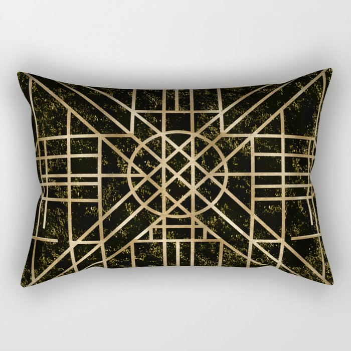 Art Deco design - velvet geo V Rectangular Pillow