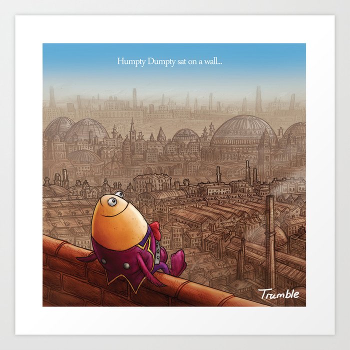 "Humpty Dumpty" Page Sample (Mother Goose Retold-Trumble Book) Art Print