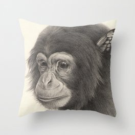 "Bloomers" series, I (Chimpanzee) Throw Pillow