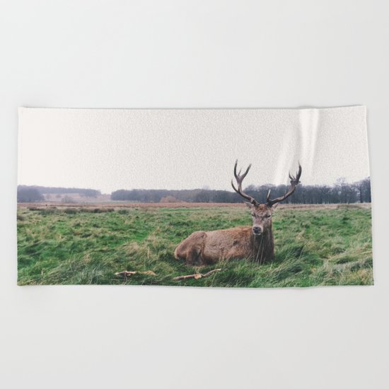 Deer #landscape Beach Towel