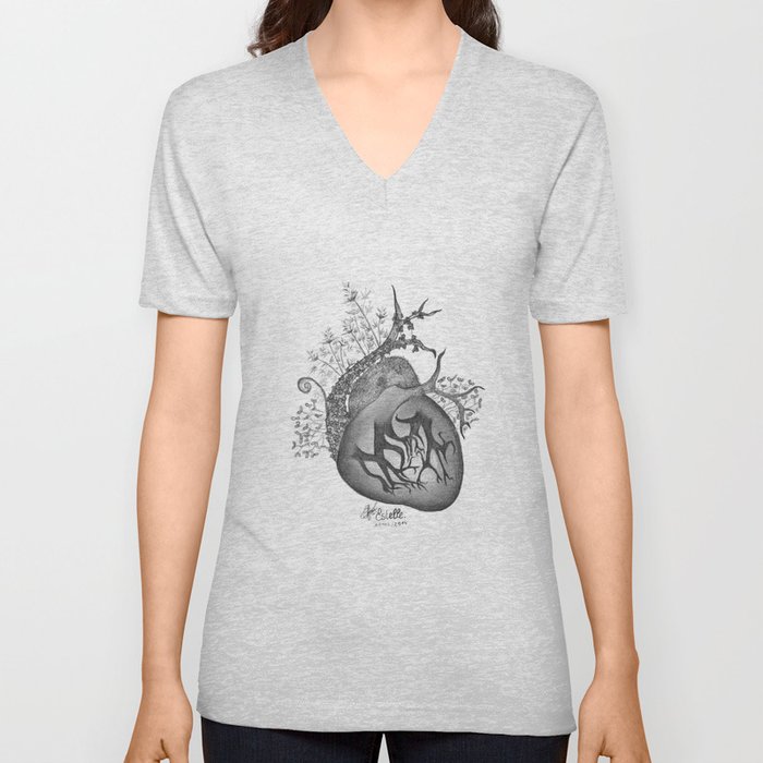 RADIOHEAD HEART V Neck T Shirt