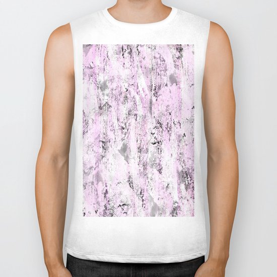 Pink and Grey Abstract Biker Tank