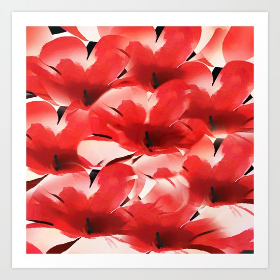 Red Poppies - Painterly Art Print