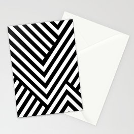 Black and White Stripes Stationery Cards