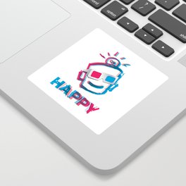 3D HAPPY Sticker