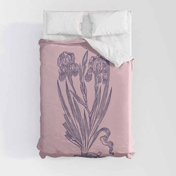 Iris xiphium - pink  Duvet Cover