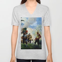 “Pirates With Their Plunder” by NC Wyeth Unisex V-Neck