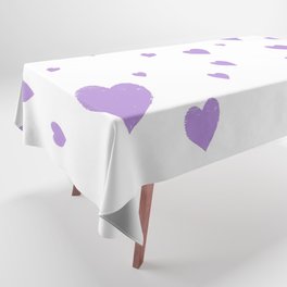 Hand-Drawn Hearts (Lavender & White Pattern) Tablecloth
