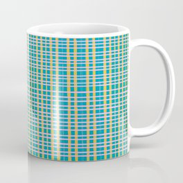 Plaid Lines in Blue Coffee Mug