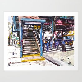 Astoria Boulevard Station, Queens Art Print