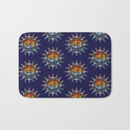 Celestial Mosaic Sun and Moon Bath Mat | Astrology, Psychedelic, Fractal, Drawing, Mosaicpattern, Celestial, Ink Pen, Colorfull, Cosmic, Yinandyang 