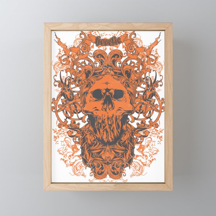 Scary Skull Framed Mini Art Print