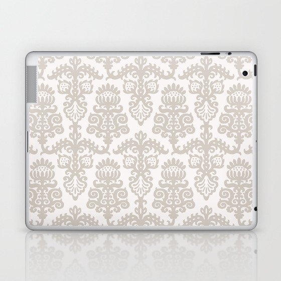 Strawberry Chandelier Pattern in beige and Linen White Laptop & iPad Skin