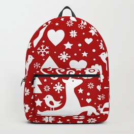 Scandinavian Christmas pattern Backpack | Graphicdesign, Pattern, Christmas, Christmasgift, Reindeer, Joy, Stars, Playful, Nordicfolkart, Newyear 