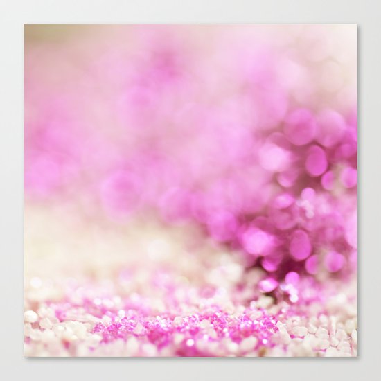 Pink and white shiny glitter effect print - Sparkle Valentine Backdrop Canvas Print