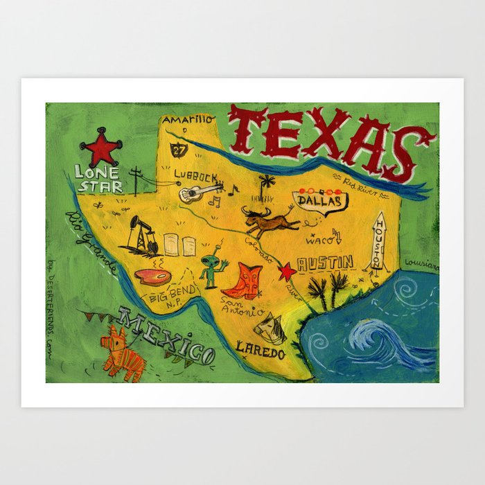 Postcard from Texas print Art Print