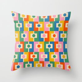 Colorful Rektangel Retro Contemporary Geometric Pattern Throw Pillow