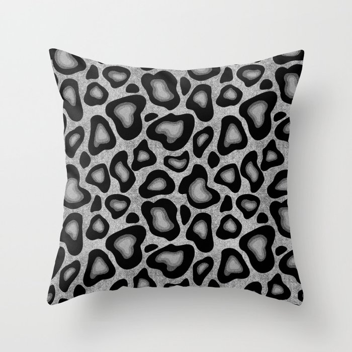 Snow Leopard Animal Print Throw Pillow