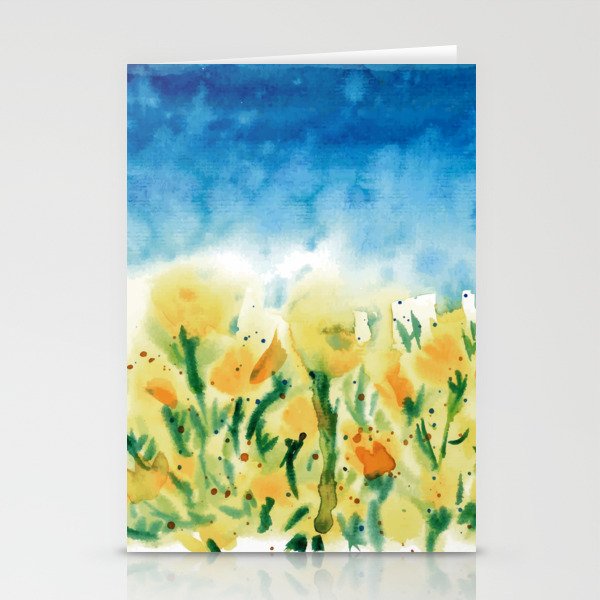 Ukrainian flowers and sky Stationery Cards