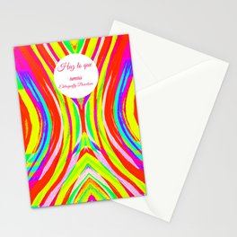 Neon Collection: Barcelona beach and surf pring ( design one ) designed by Eldragonfly Barcelona  Stationery Card