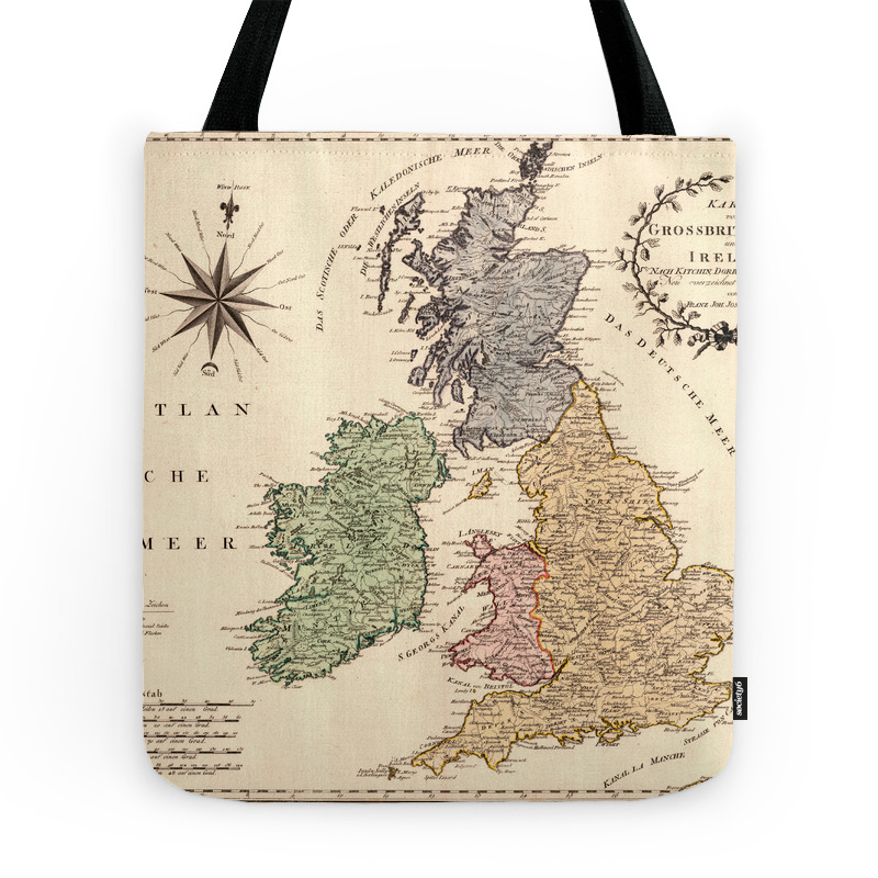 Map Of Great Britain 1795 Tote Bag by lydiadavid