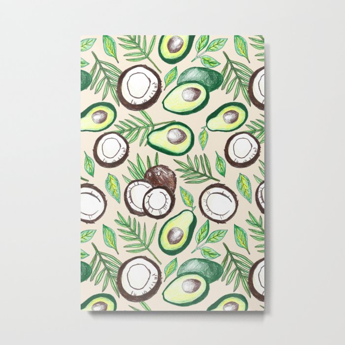 Coconuts & Avocados Metal Print